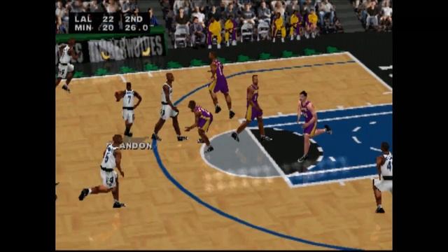 NBA Live 2000 (PlayStation) -  Los Angeles Lakers Vs. Minnesota Timberwolves