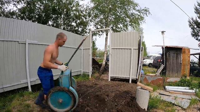 Part №2 въезд на участок через канаву + закладная под ворота своими руками строим дом гараж с нуля смотреть онлайн