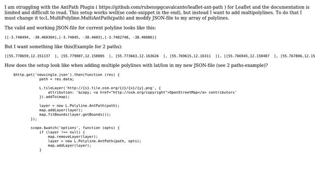 GIS: Leaflet - MultiPolyline constructor and arrays in JSON смотреть онлайн
