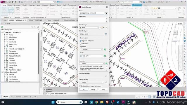 Sesion 01 Intersección en Calles y Avenidas AutoCAD Civil 3D 2024 смотреть онлайн