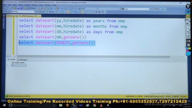 Sql Server tutorial || onlinetraining||date functions Part-2 by Narayana смотреть онлайн