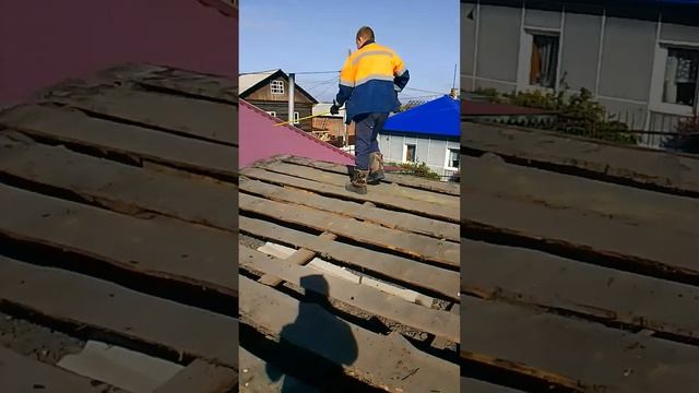 замена шифера на профнастил|как перекрыть крышу смотреть онлайн