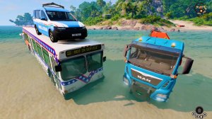 Мультик про машинки. Автобус, Полицейская машина, Автовоз и Эвакуатор. МанкиМульт