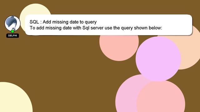 SQL : Add missing date to query смотреть онлайн