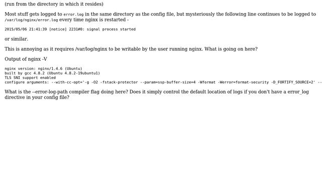 Some (but not all) stuff still logged to /var/log/nginx/error.log despite being configured to... смотреть онлайн