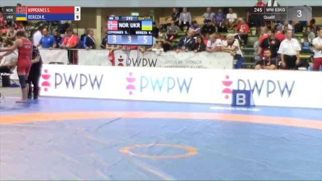 Qual. WW - 53 kg: S. KIPPERNES (NOR) v. K. BEREZA (UKR) смотреть онлайн