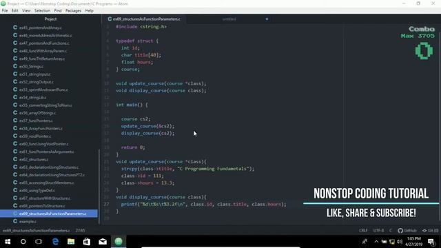Structures As Function Parameters Easiest Way To Learn C With Atom Editor In Windows 10 #71 ►▼◄ смотреть онлайн