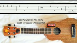 September Sparky Deathcap We Got Fire Slow Easy Melody Fingerstyle fingerpicking ukulele tutorial