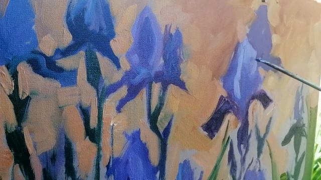 Цветы Ирисы. Как нарисовать цветы. Художник Симоненко Любовь смотреть онлайн