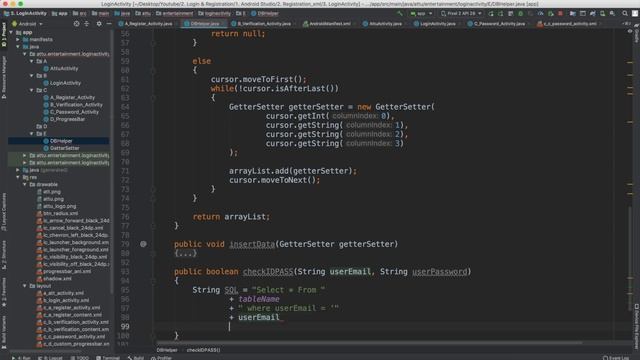 Create login and registration in android studio | SQLiteDatabase | Part 4 (XML, JAVA, OpenSource) смотреть онлайн