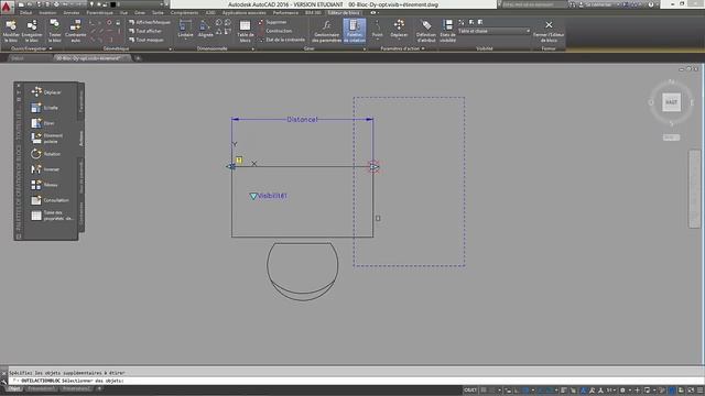 AutoCAD 2016 | Créer un bloc dynamique avec options de visibilité et étirement смотреть онлайн