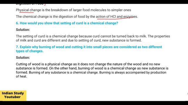 Class 7 Science NCERT Chapter 6 |Physical and Chemical Change | Exercise Questions смотреть онлайн