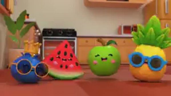 DANCING FRUIT in the KITCHEN 🍎🍊🍋_🍏🍇 Sensory Video