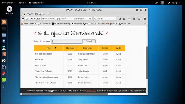 A1 Injection - SQL Injection (Get Search) | Level Low смотреть онлайн
