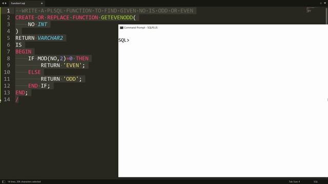 PLSQL function to find given no is even or odd - (User Defined Function Demo-1) смотреть онлайн