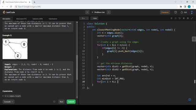 2359. Find Closest Node to Given Two Nodes | TC - O(V + E) | SC - O(V + E) | BFS | Queue смотреть онлайн
