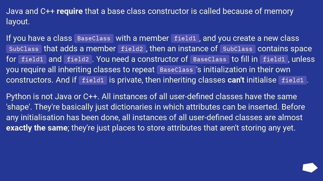 Why aren't superclass __init__ methods automatically invoked? смотреть онлайн