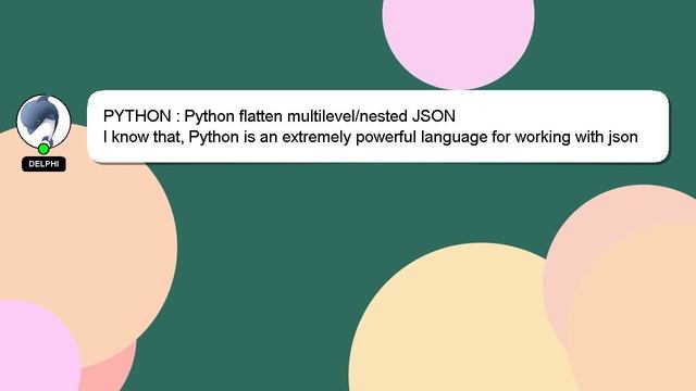 PYTHON : Python flatten multilevel/nested JSON смотреть онлайн