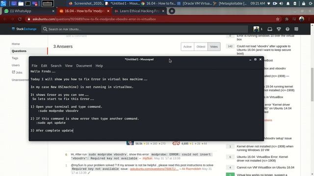 Fix Error in Virtualbox Kernel driver not installed rc= 1908 смотреть онлайн