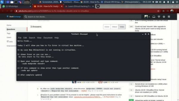 Fix Error in Virtualbox  Kernel driver not installed rc= 1908