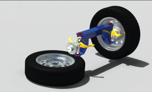 Модель с чертежами передней балки минитрактора.