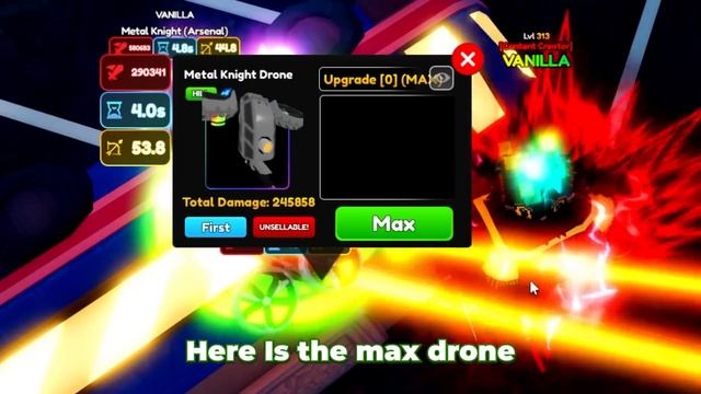 UNIQUE METAL KNIGHT (ARSENAL) SSS MAX STATS SHOWCASE - Anime Adventures смотреть онлайн