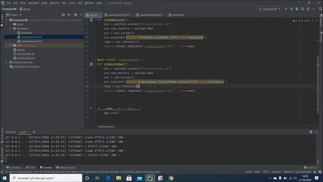 Flask ve SQLite ile web projesi: Tablodan veri getirme işlemi смотреть онлайн