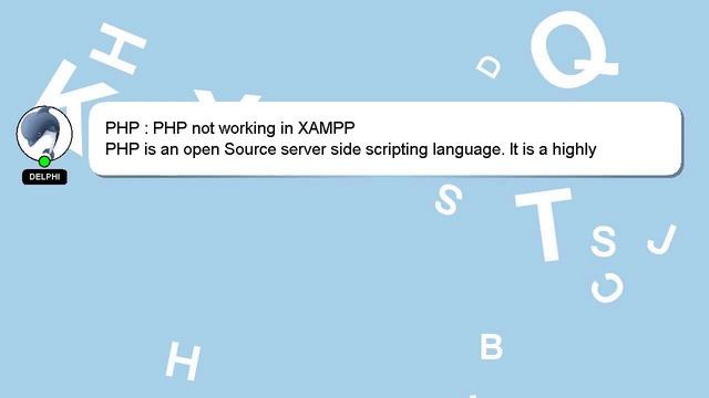 PHP : PHP not working in XAMPP смотреть онлайн