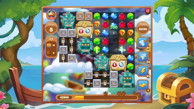 Как пройти уровень 8896 игры Сокровища Пиратов смотреть онлайн
