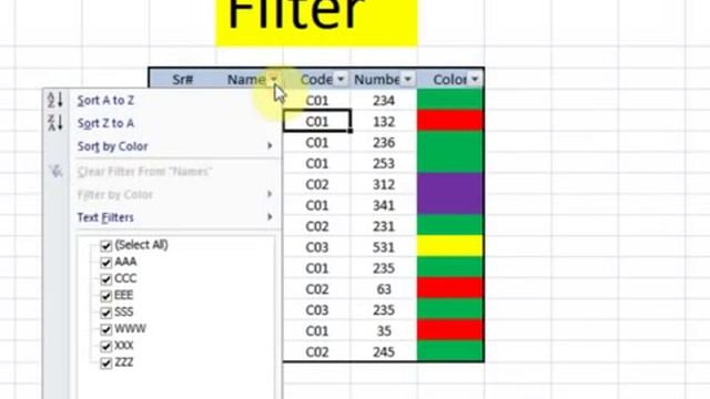 Lesson 37 The Filter Microsoft Office Excel 2007 2010 free Educational video Training Tutorials in смотреть онлайн