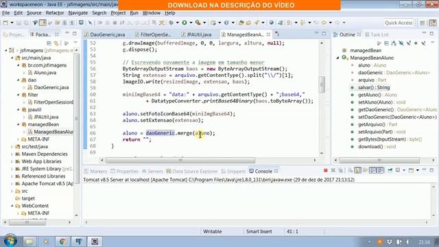 Projeto Java web - Jsf + jpa + hibernate + upload + download de imagens смотреть онлайн