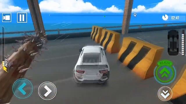 Deadly race car gameplay (speed car bumps) #10 - 11 levels - White car gameplay смотреть онлайн