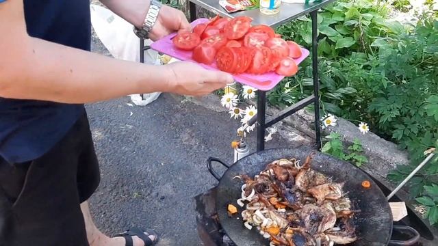 перепела на садже.#овощи#картошка#зелень# смотреть онлайн