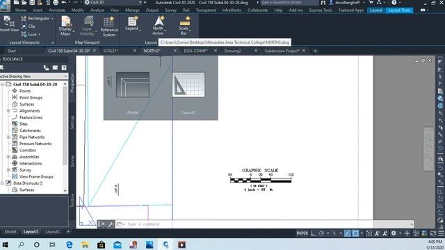 Civil 158 - Inserting a Graphic Scale, North Arrow, and DOA Approval Stamp. смотреть онлайн