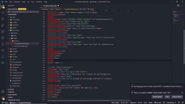 Réédition Système de Parrainage: Intégration du Template avec le Framework Laravel PHP. смотреть онлайн