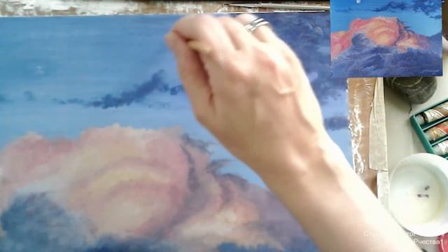 Как рисовать облака. Пишем маслом смотреть онлайн