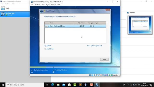 Win 7 Installasion in Virtual box смотреть онлайн