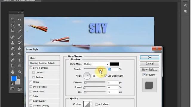 Уроки Adobe Photoshop CS6. Текст с тенью, работа с Drop Shadow. смотреть онлайн