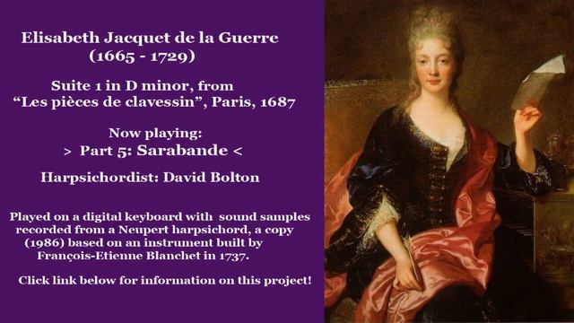 Elisabeth Jacquet De La Guerre (1665-1729): Suite 1, D Minor (1687)