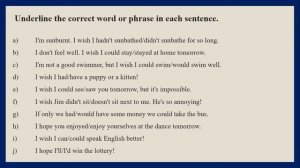 English Intermediate Grammar - Wish & Regret