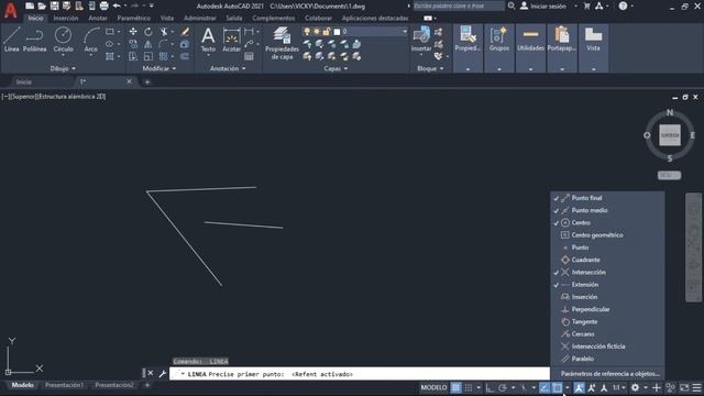 Como activar las referencias (Punto medio, Punto final, Centro) - Autocad para principiantes смотреть онлайн