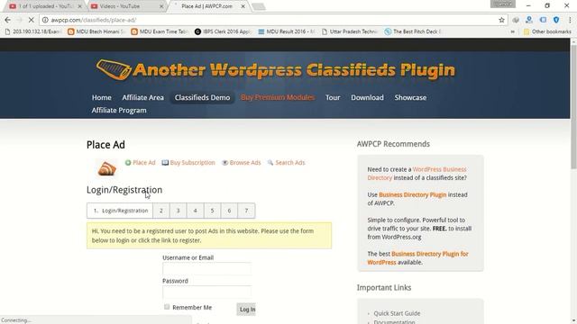 AWPCP WordPress Plugin Demo смотреть онлайн