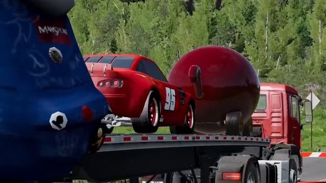 TRANSPORTING PIXAR CARS & FRUITS WITH COLORED & JOHN DEERE vs CLAAS vs TRACTORS - BeamNG.drive #962 смотреть онлайн