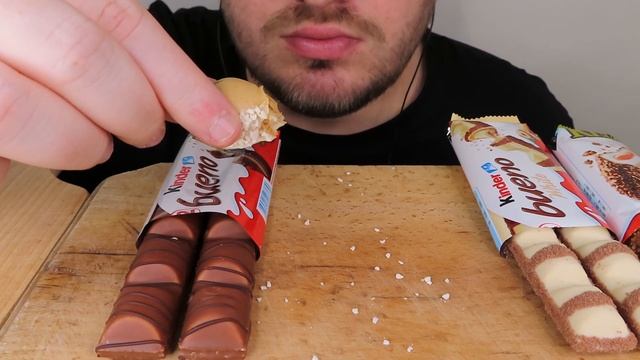 ASMR KINDER CHOCOLATE CANDY BARS PARTY MUKBANG *Kinder Bueno, Kinder Happy Hippo, Kinder Maxi King