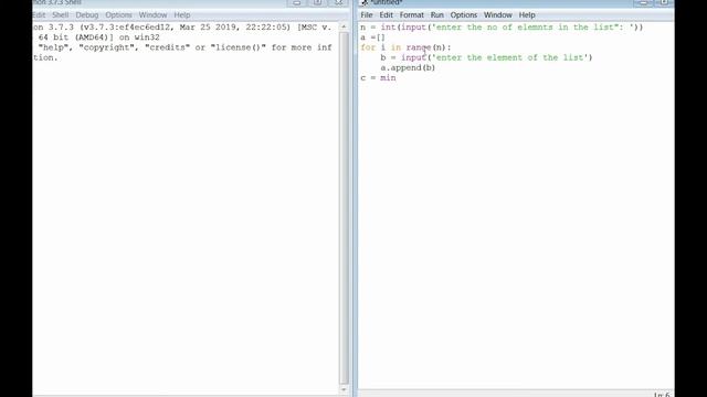 Python: Code to calculate minimum value from a list смотреть онлайн