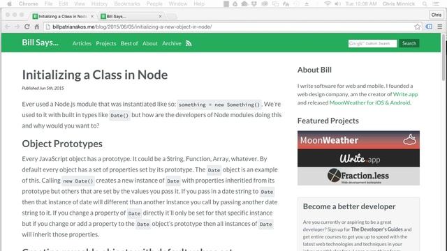 Initializing a Class in Node смотреть онлайн