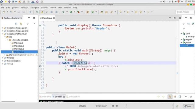 96 Java advanced Exception Handling with MethodOverriding الاستثناء смотреть онлайн