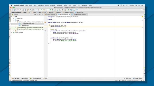 Connecting to the Internet DEMO (Android Development Fundamentals, Unit 3: Lesson 7.2) смотреть онлайн