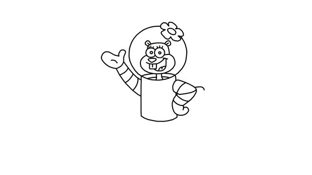 Как нарисовать белку Сэнди Чикс из мультика Спанч Боб / How to draw Sandy from SpongeBob (Губка Боб смотреть онлайн
