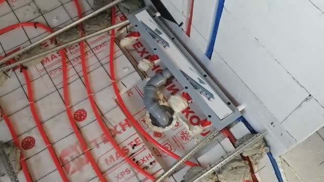 Установка душевого трапа и заливка теплого пола в туалете смотреть онлайн